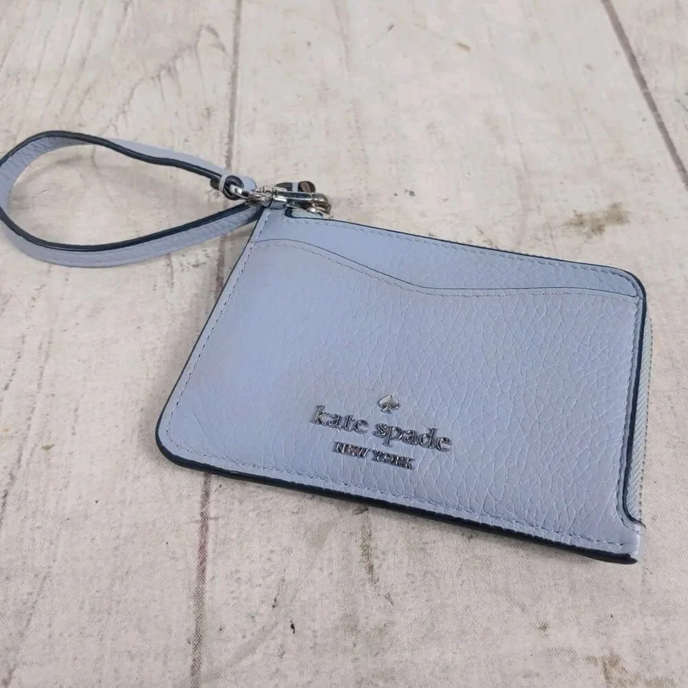 Kate Spade Leila Women's Card Wallet - Muted Light Blue Green - New York USED